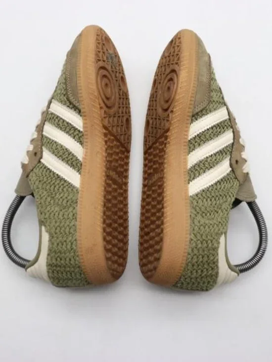 Adidas Samba OG Crochet Knit Pack Orbit Green Women's 6.5 Sneakers Shoes JR9447 - Picture 2 of 11